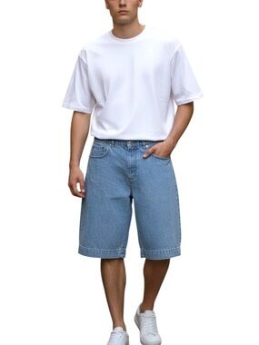Vintage Aigner Fade Out Relaxed Fit Cotton/Linen 11" Shorts (30)